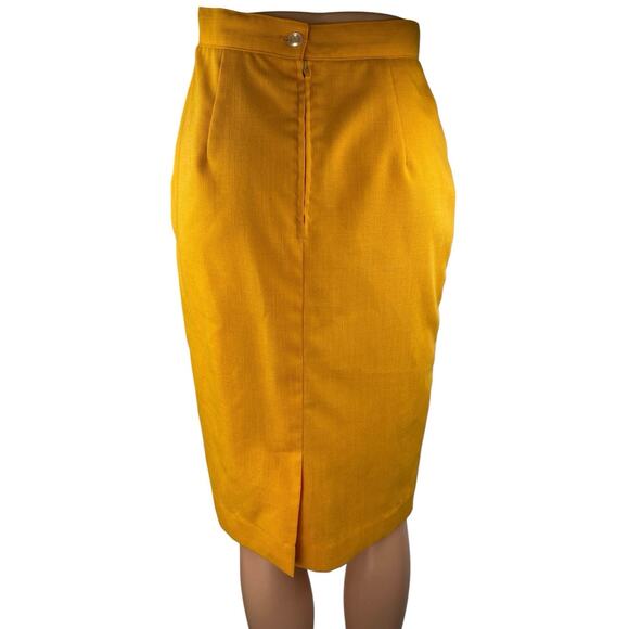 Mark Richards Women's Coral High Waisted Pleated POcket Pencil Mini Skirt Size 4 - Picture 3 of 4